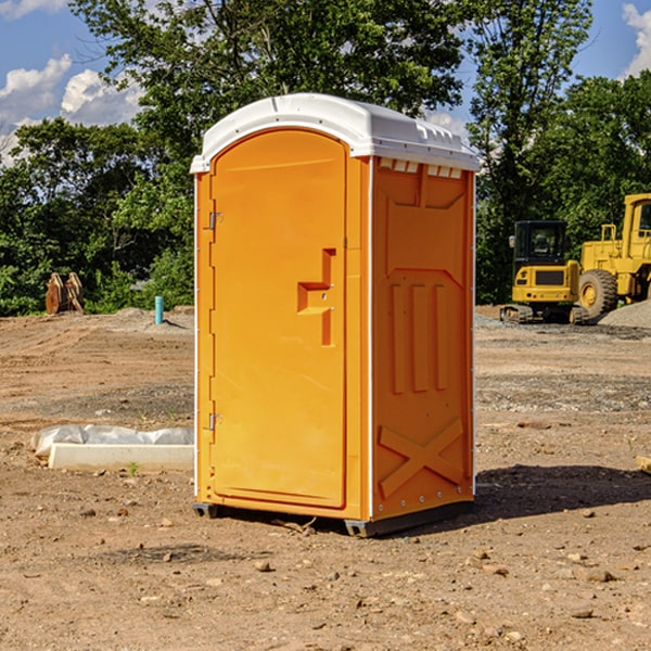 how often are the porta potties cleaned and serviced during a rental period in Angelus Oaks